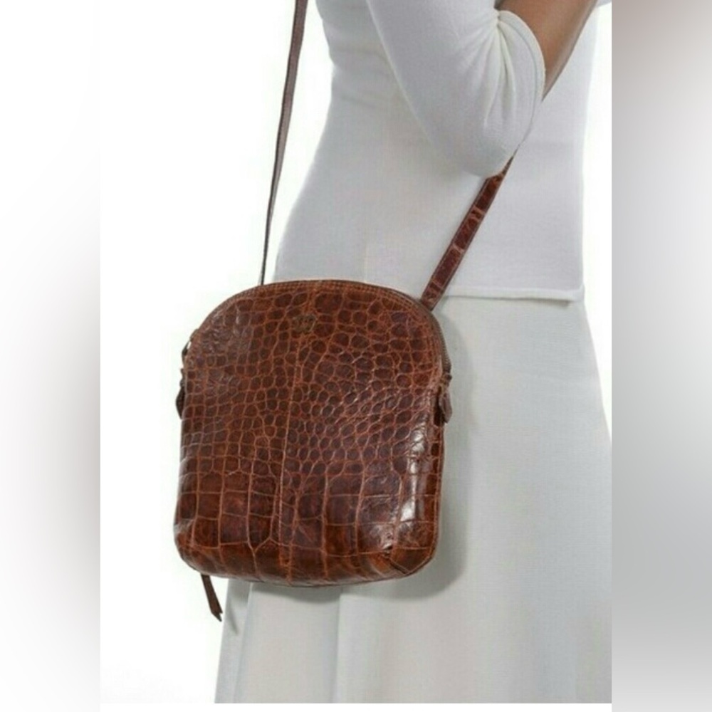 Eric Javits brown leather cross body